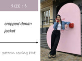 Chaqueta vaquera corta Patrón de costura PDF Descarga digital DIY Tamaño S