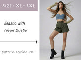 Corsé elástico con forma de corazón Patrón de costura PDF – Producto digital Tamaño XL-3XL