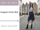 Jupe Circulaire Irrégulière Patron de Couture PDF Téléchargement Numérique DIY Taille XL-4XL