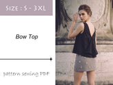 Blusa con lazo Patrón de costura en PDF – Descarga digital DIY size S-3XL