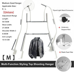 Long-Sleeve and Short-Sleeve Dual-Purpose Clothing Photography Styling Hanger