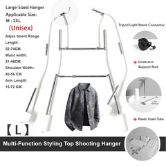 Long-Sleeve and Short-Sleeve Dual-Purpose Clothing Photography Styling Hanger