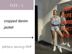 Chaqueta vaquera corta Patrón de costura PDF Descarga digital DIY talla L