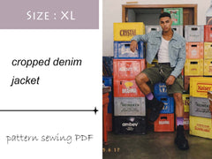 Chaqueta vaquera corta Patrón de costura PDF Descarga digital DIY talla XL