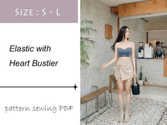 Elastic with Heart Bustier patterns sewing PDF digital goods size S-L