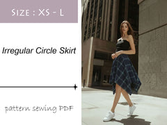 Irregular Circle Skirt PDF Sewing Pattern Digital Download DIY size XS-L