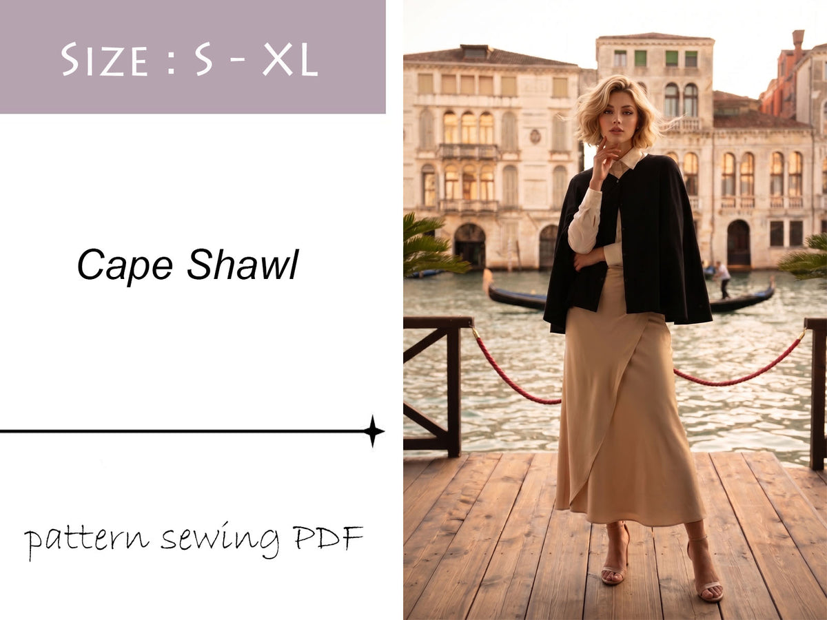 Cape Shawl&nbsp; PDF Sewing Pattern Digital Download DIY size S-5XL