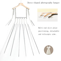 Cintre de photographie pour robe à 6 barres pour positionnement des plis de jupe