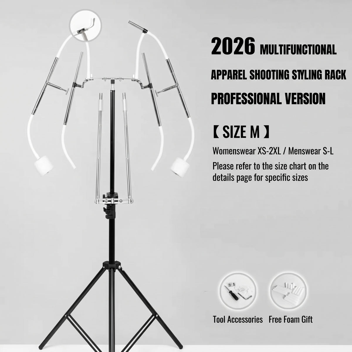 2026 Multi-Functional Garment Photography Styling Hanger – Professional Version