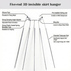 5本バー 立体インビジブル スカートハンガー